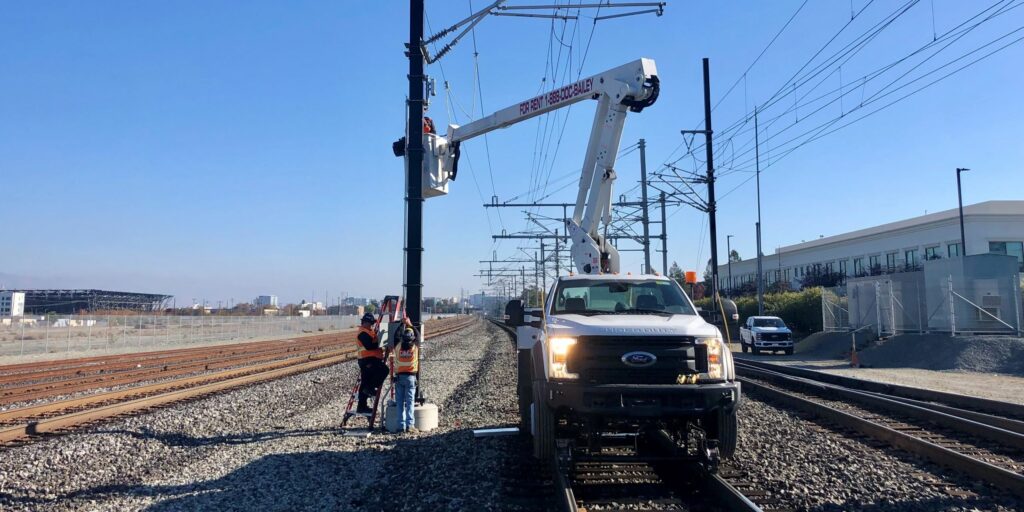 A 'high-rail' vehicle.