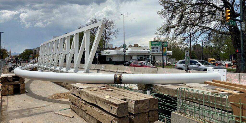 Eastbound BRT platform at Colfax & Lafayette, May 4th, 2025.