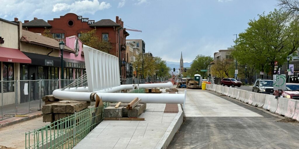 Eastbound BRT platform at Colfax & Lafayette, May 4th, 2025.