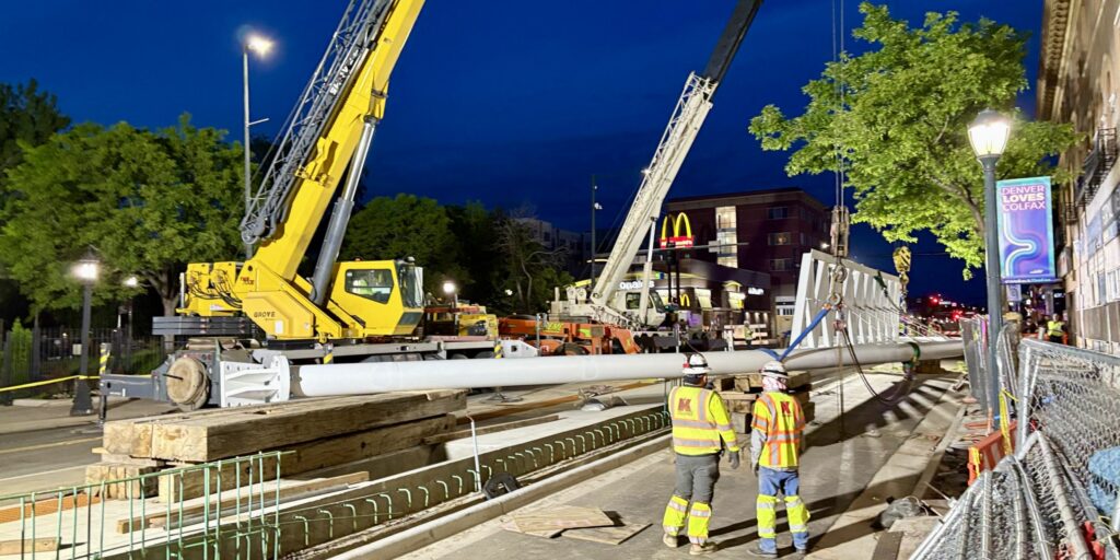 Eastbound BRT arch at Colfax & Pennsylvania, Jun 24th, 2025.