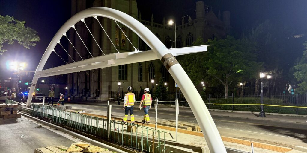Eastbound BRT arch at Colfax & Pennsylvania, Jun 24th, 2025.