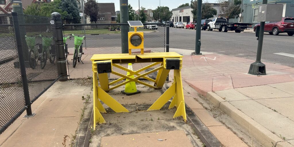 Bump stop at 30th & Downing Station.