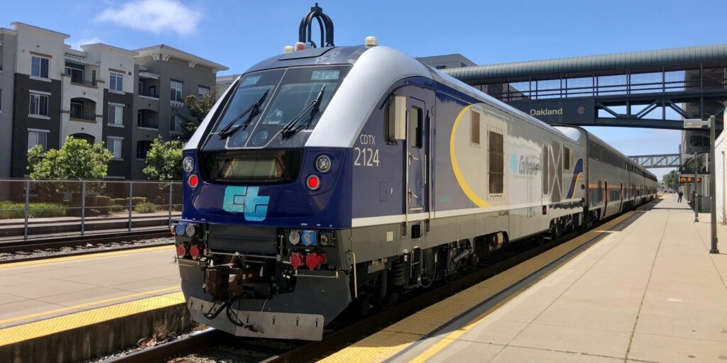 Siemens Charger diesel locomotive at Oakland Jack London Square Station..