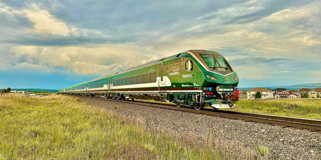 Amtrak Cascades Airo train in Colorado.