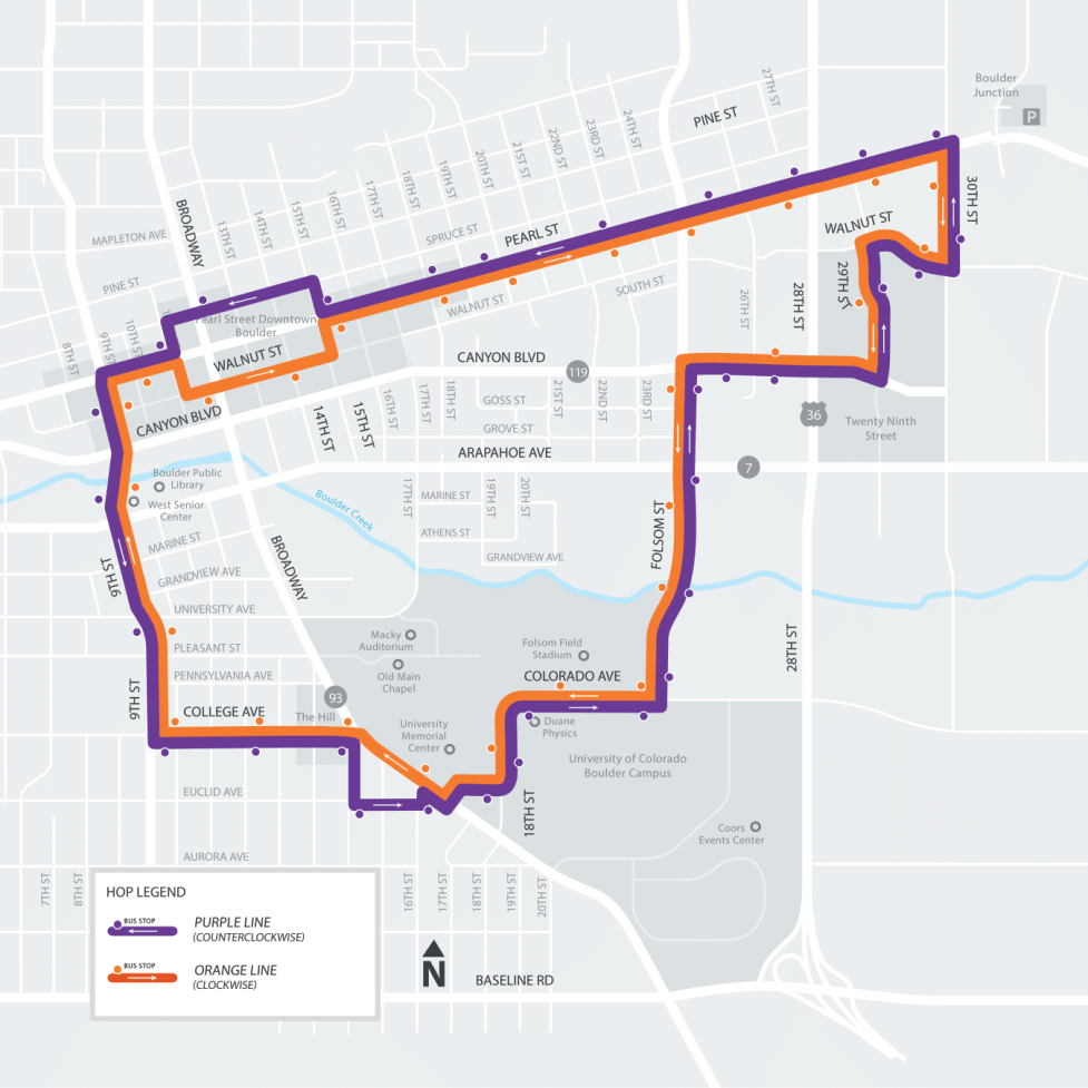 Boulder HOP map.