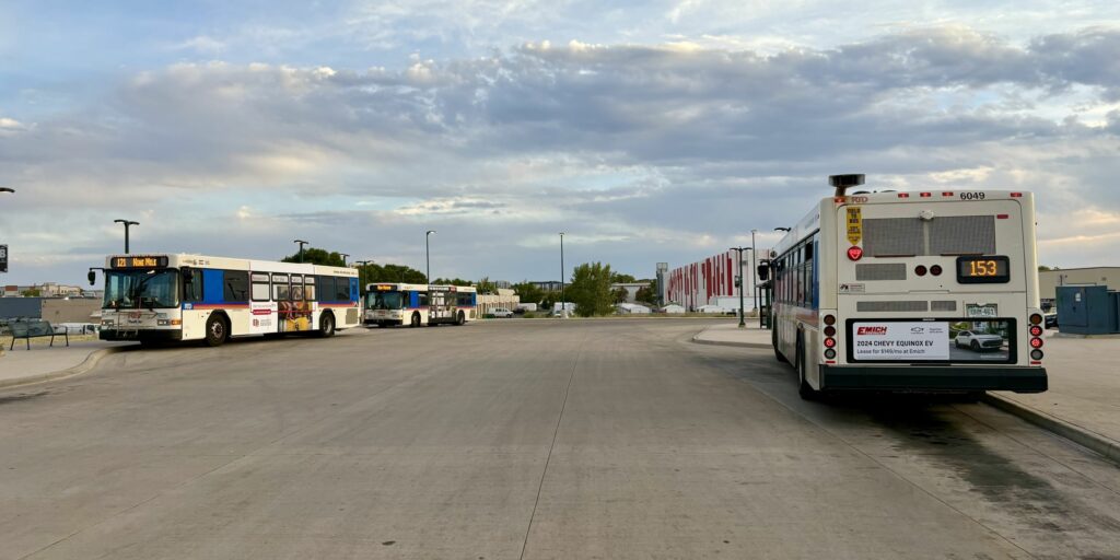 Route 153 bus at Peoria Station.