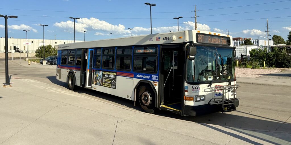 Art District Connector bus at 40th & Colorado Station.