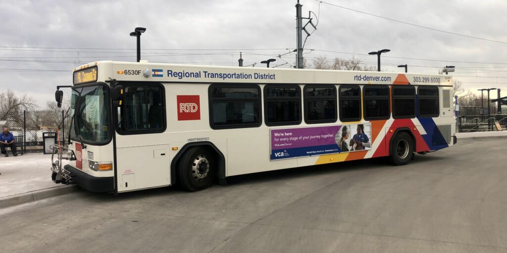Route 40 bus at 40th & Colorado Station.