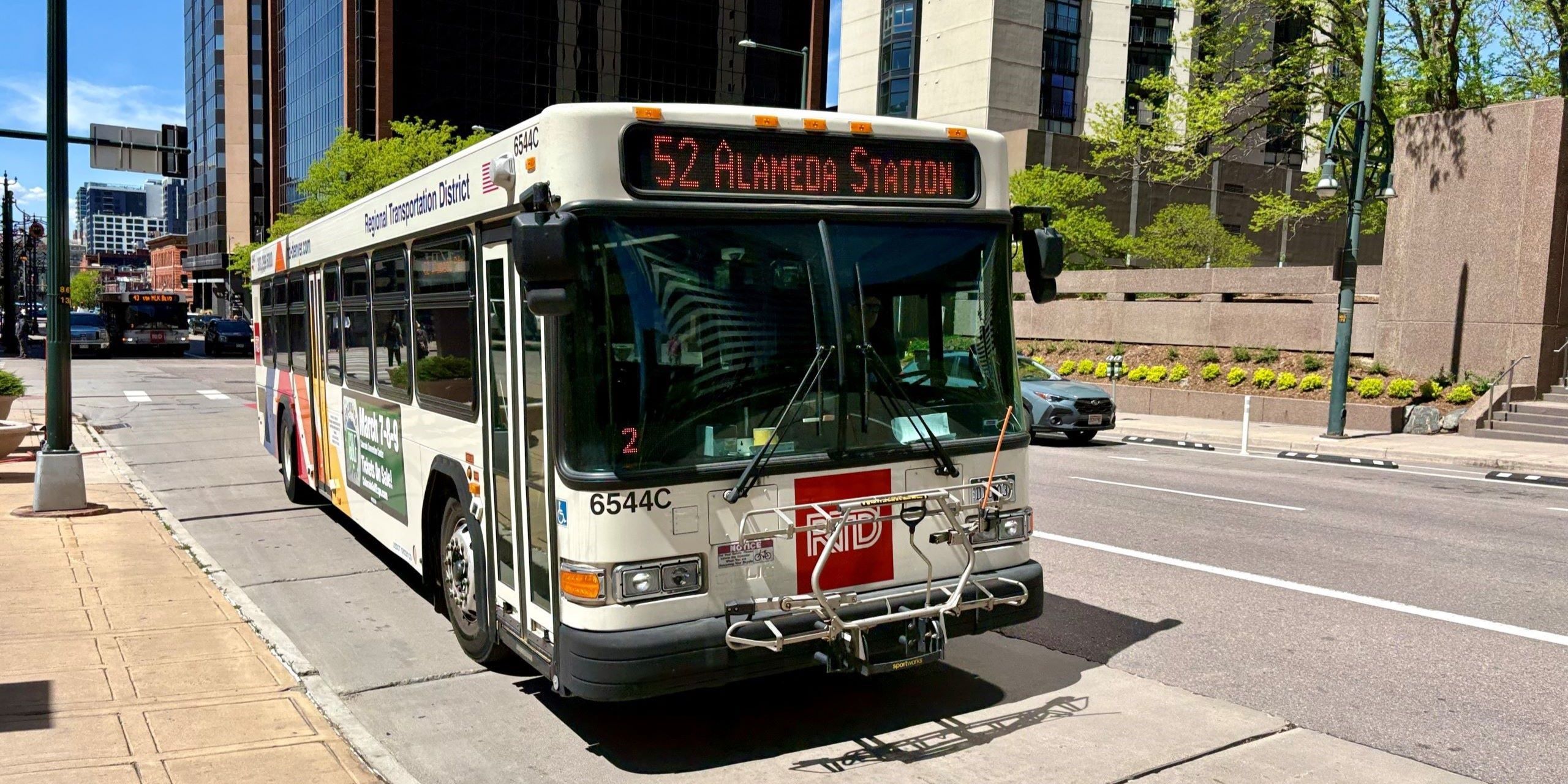 Route 52 bus in Downtown Denver.