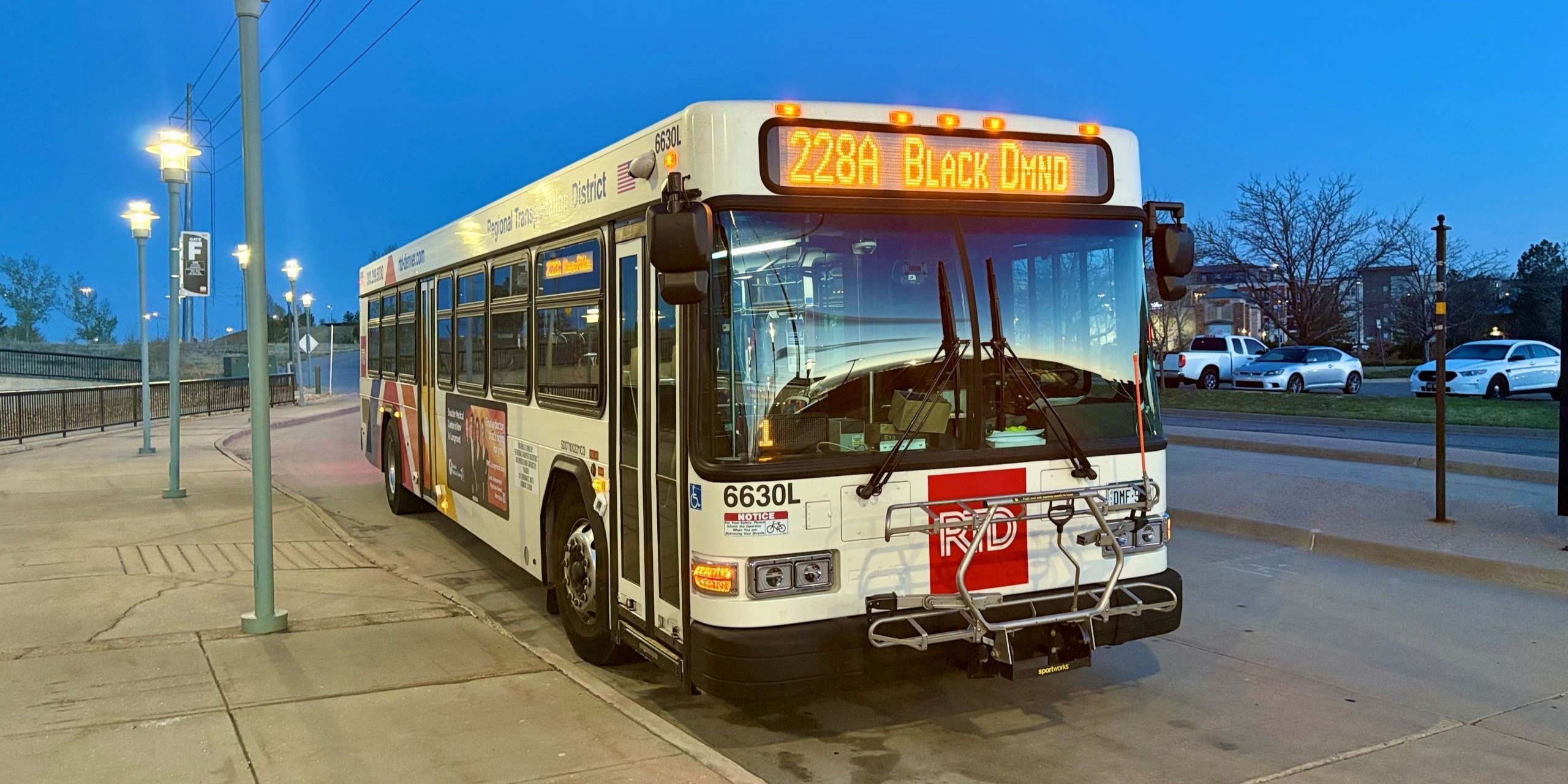 Route 228A bus at US 36 / Flatiron Station.