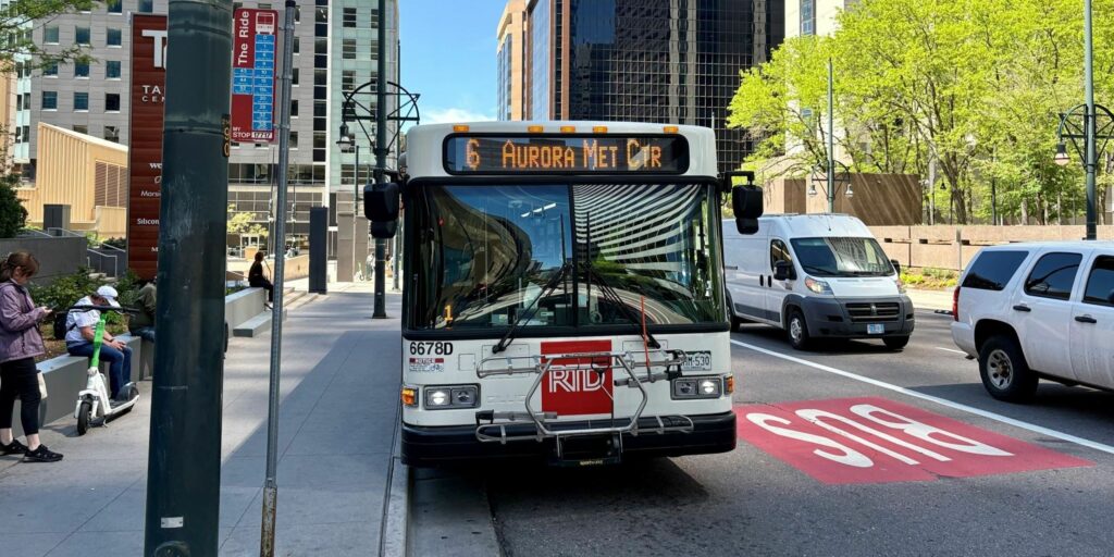 Route 6 bus in Downtown Denver.
