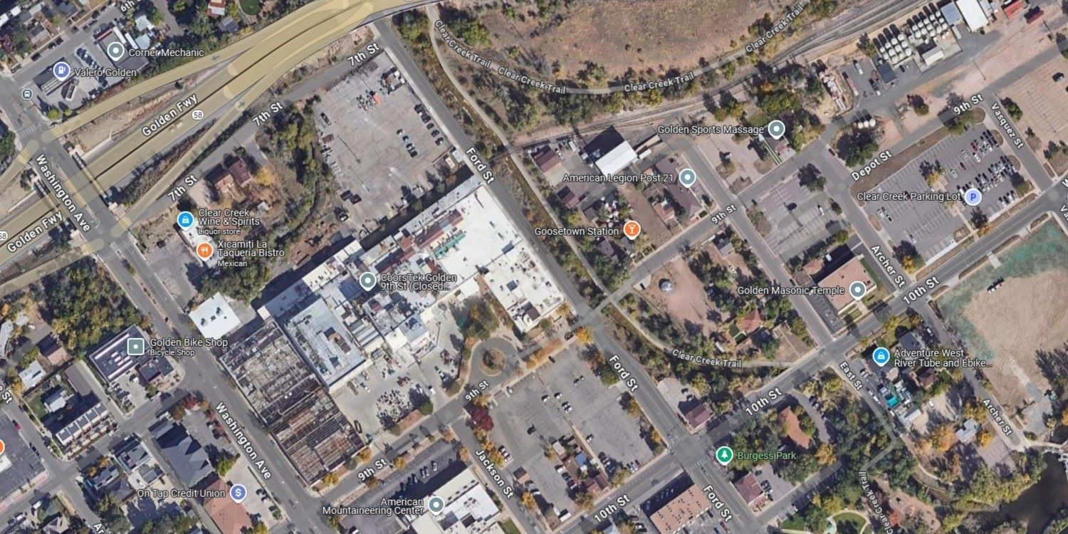 Downtown Golden station site. Credit: Google