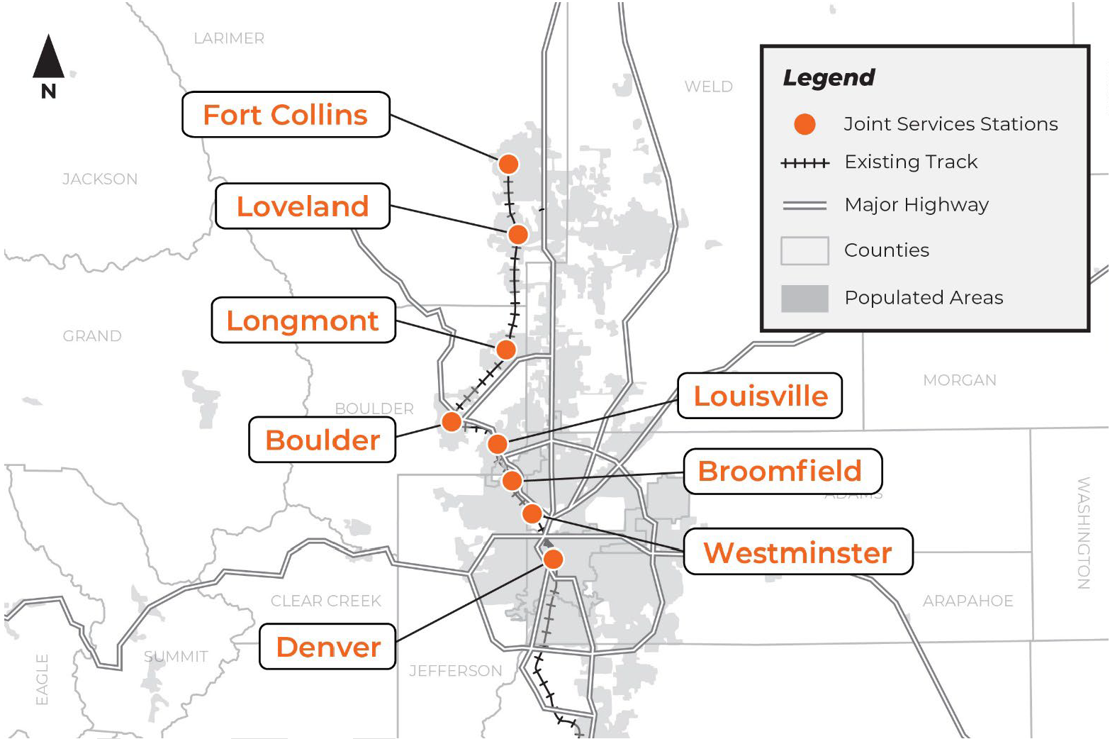 RTD & FRPR Joint Service map.
