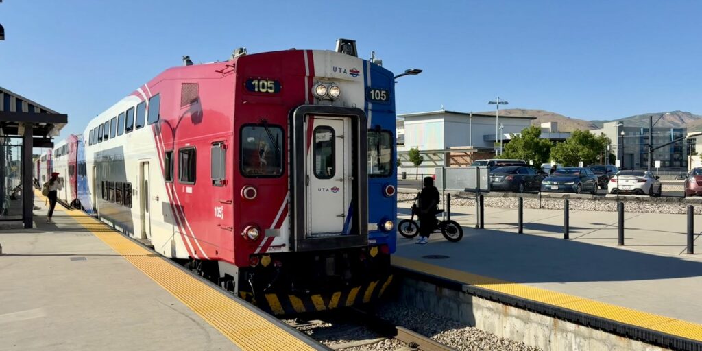 UTA Frontrunner Train ant Salt Lake Central.