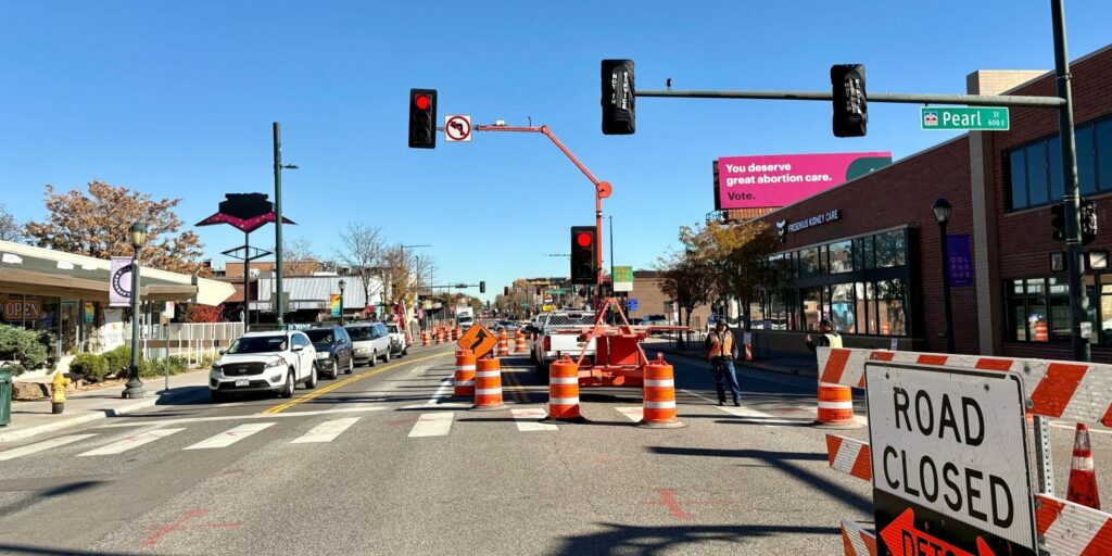 Construction at Colfax & Pearl, Nov 14th, 2024.
