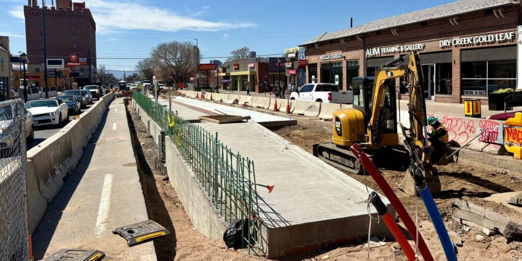 Eastbound BRT platform at Colfax & York, Apr 12th, 2025.
