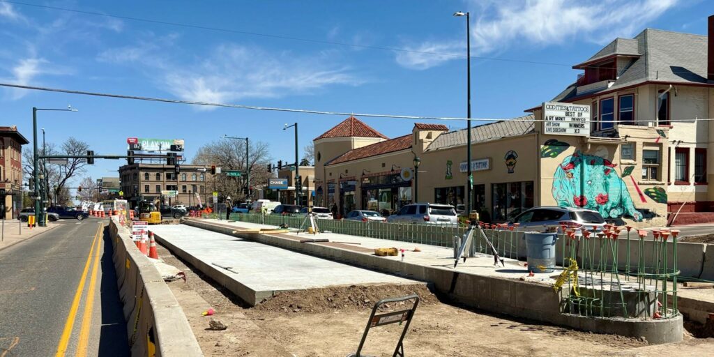 Eastbound BRT platform at Colfax & York, Apr 12th, 2025.