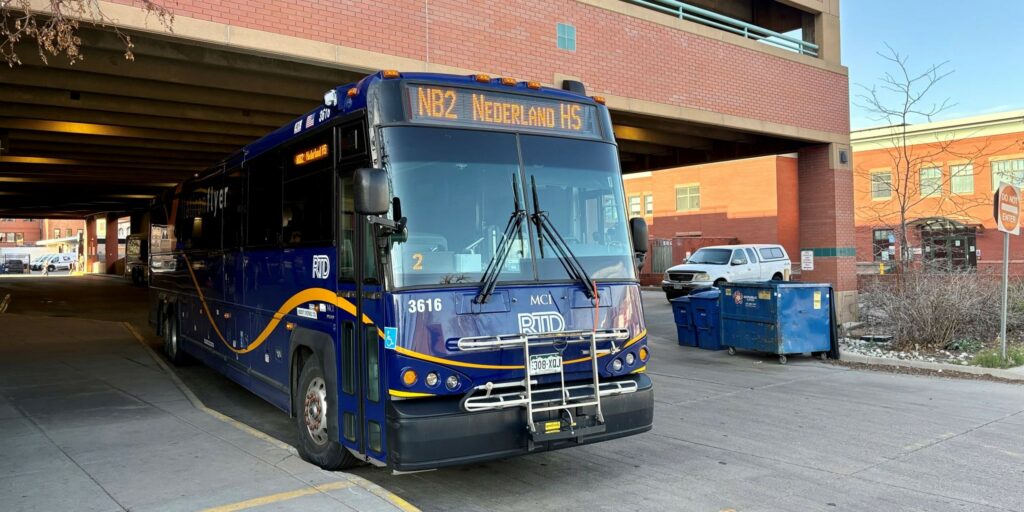 Route NB2 bus at Boulder Transit Center.