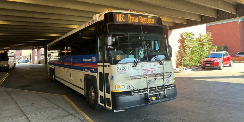 MCI D4500CT over-the-road coach.
