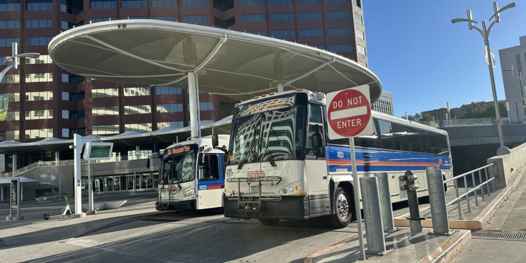 RTD buses at Civic Center Station.