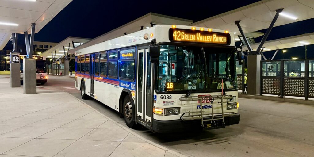 Route 42 bus at Central Park Station.