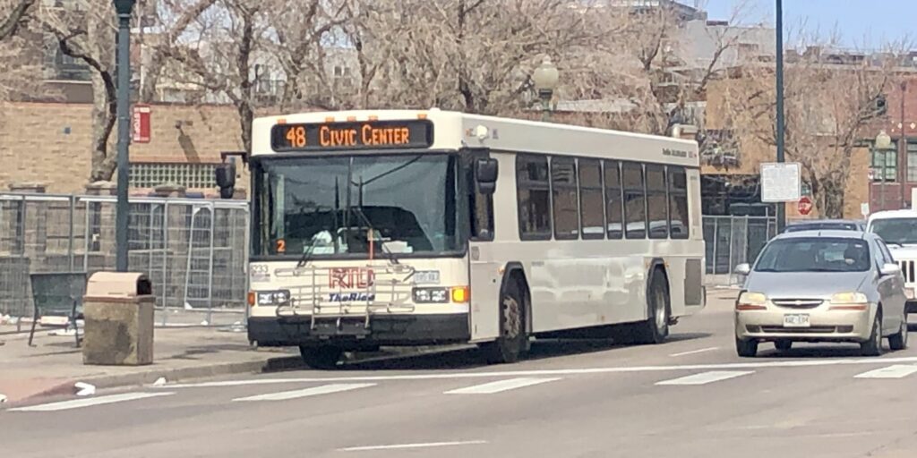 Route 48 bus in Downtown Denver.