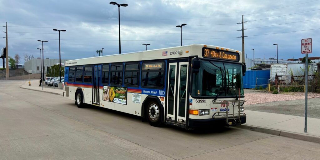 Route 37 bus at 40th & Colorado Station.