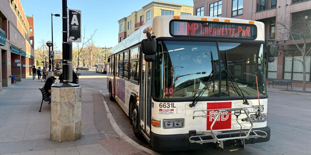 Route JUMP bus at Boulder Transit Center.