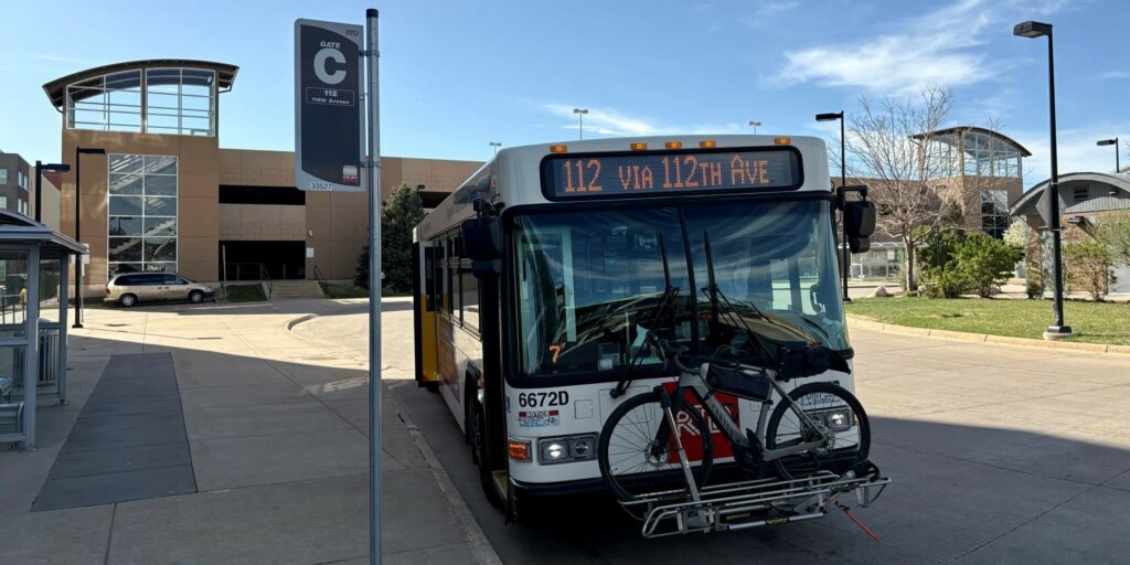 Route 112 bus at US 36 / Broomfield.