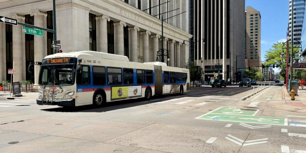 Route 0 bus in Downtown Denver.