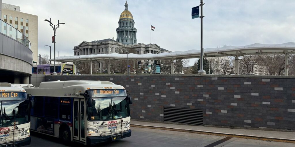 Route 0L bus at Civic Center Station.