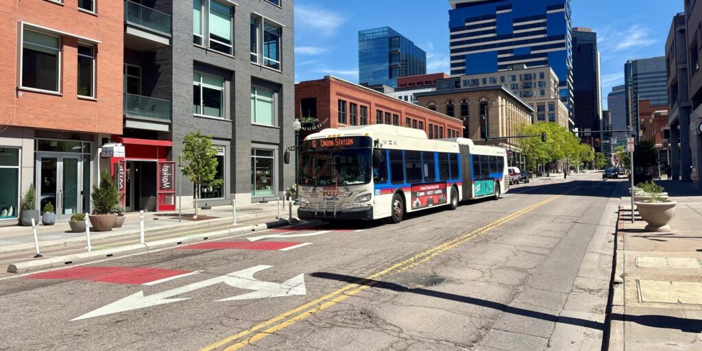 Route 0 bus in Downtown Denver.