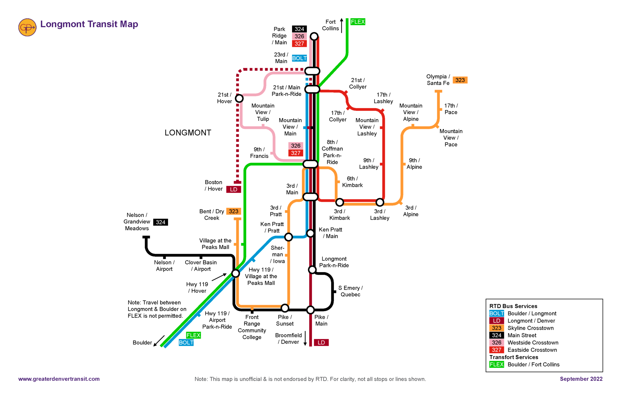 Longmont Transit Map Greater Denver Transit