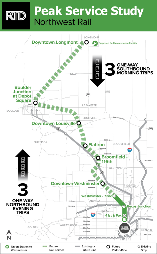 RTD Peak Service Study map.