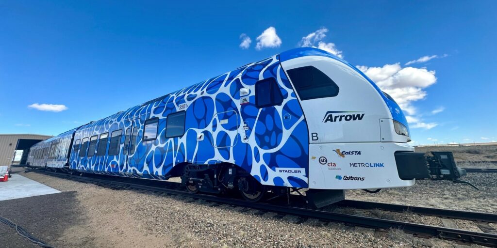 Stadler FLIRT hydrogen electric multiple unit.